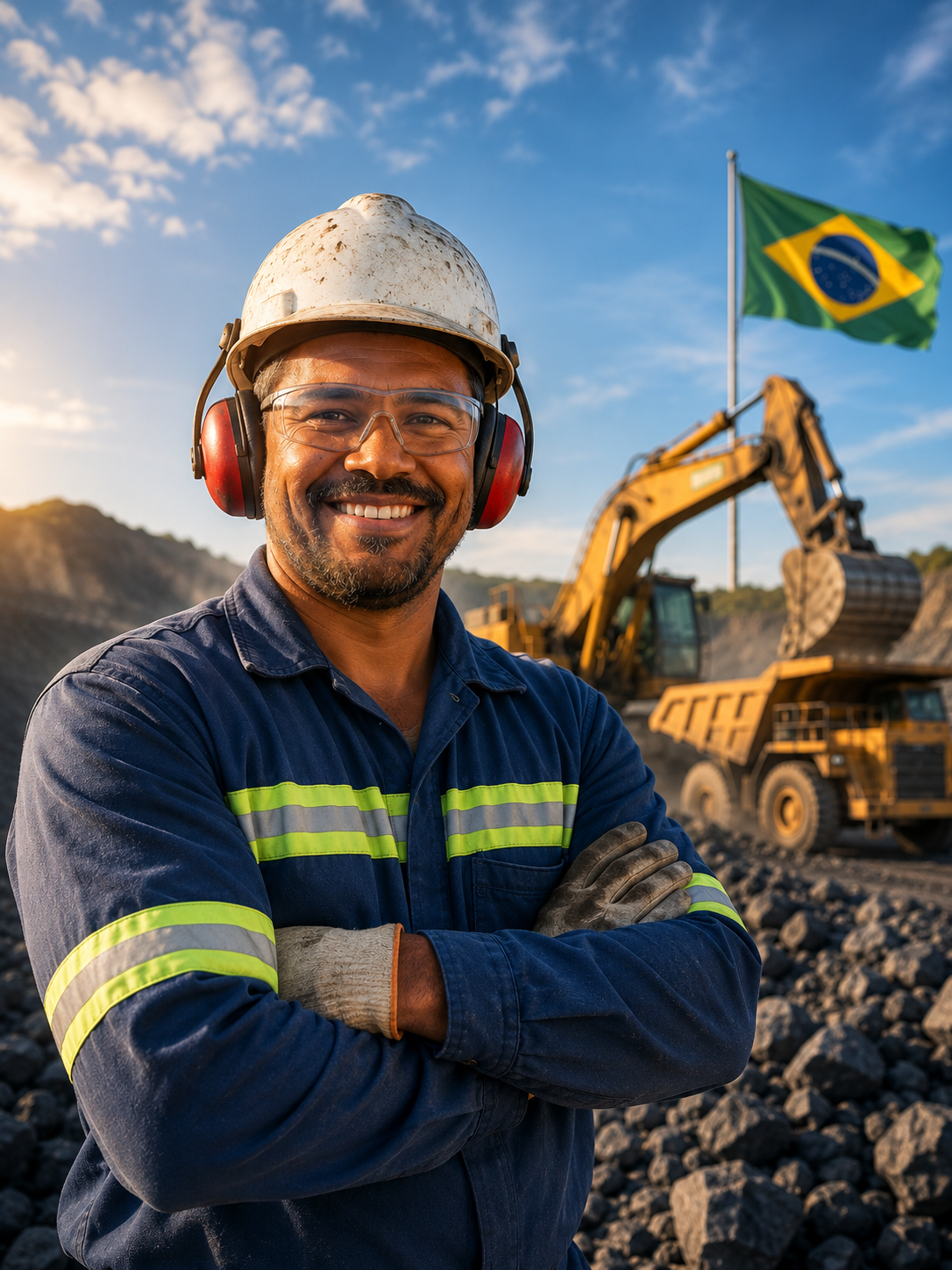 Trabalhador em ambiente de mineração